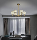 Erich Chandelier Alabaster Globe Elegance