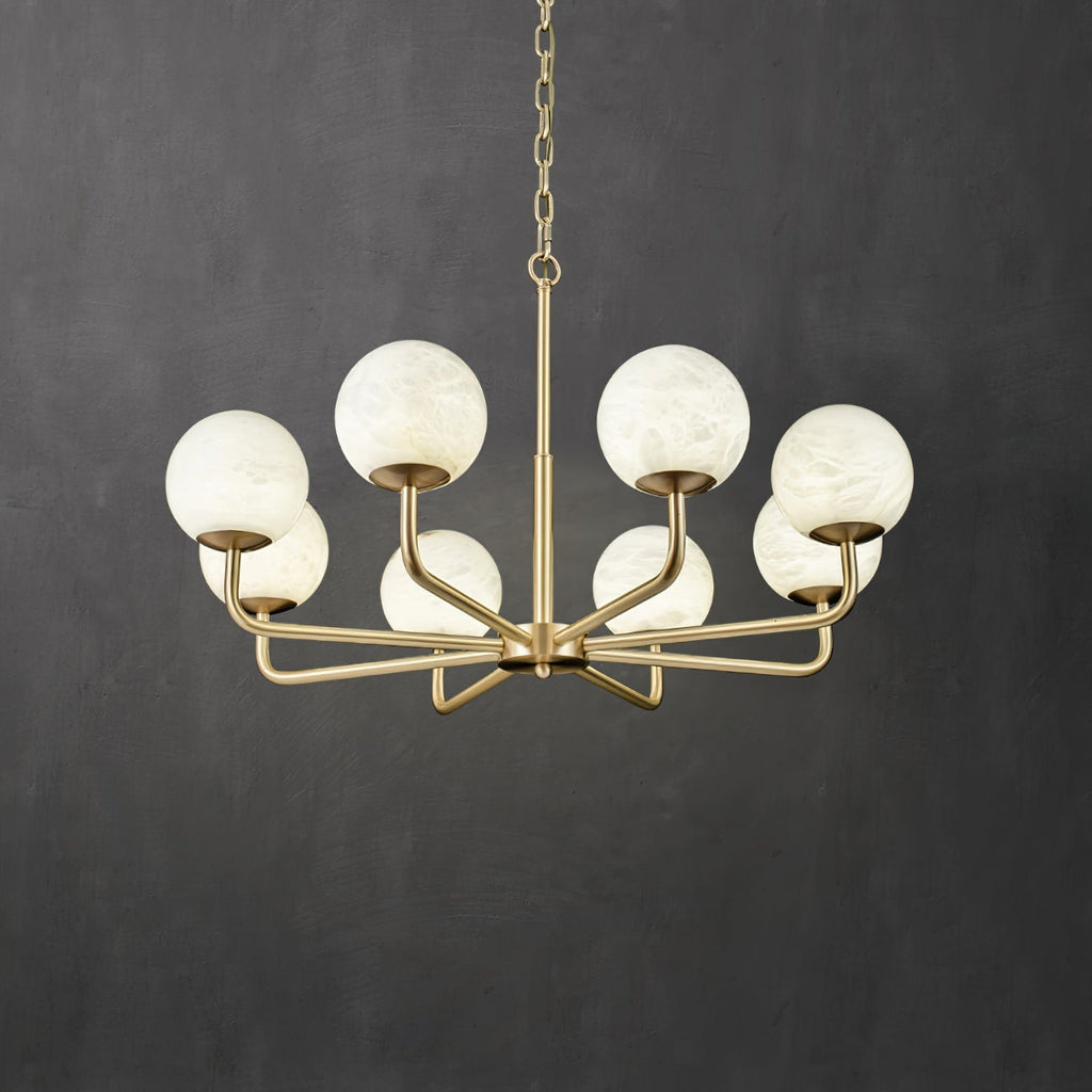 Erich Chandelier Alabaster Globe Elegance