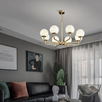 Erich Chandelier Alabaster Globe Elegance