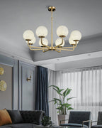 Erich Chandelier Alabaster Globe Elegance