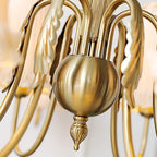 Faylin Vintage Brass Chandelier with Pleated Shades
