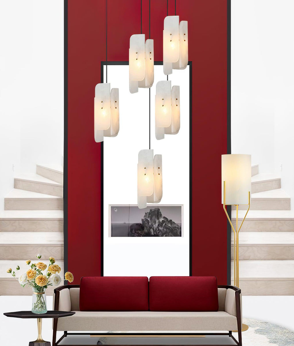 Vicarus Pendant Light in Alabaster Stacked - Kingsley Beaumont