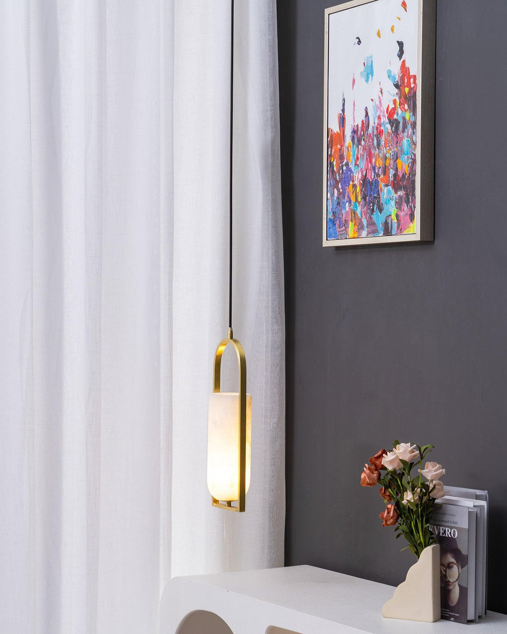 Aethyn Arch Alabaster Pendant Light