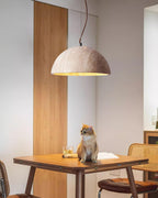 Ritta Pendant Light Travertine Dome Shade Industrial