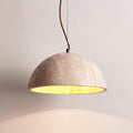Ritta Pendant Light Travertine Dome Shade Industrial