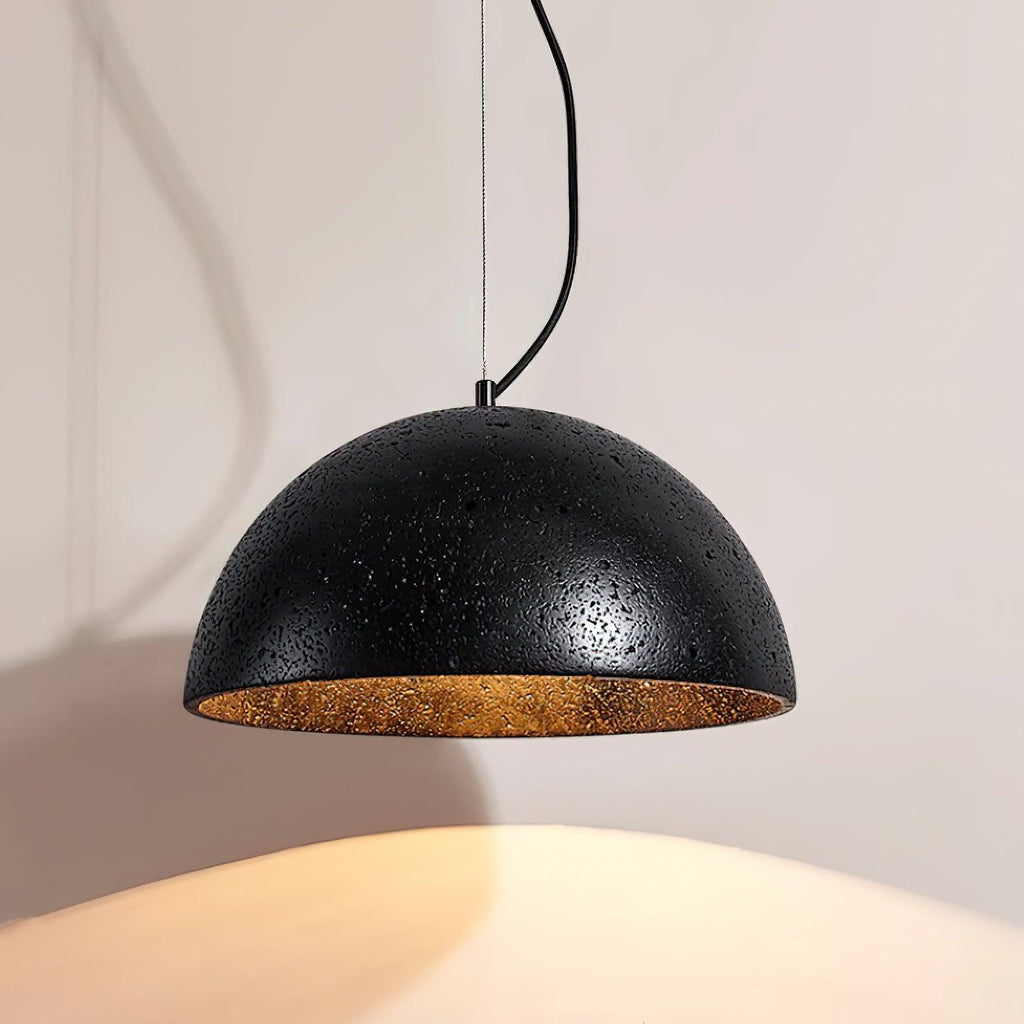 Ritta Pendant Light Travertine Dome Shade Industrial