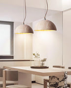 Ritta Pendant Light Travertine Dome Shade Industrial