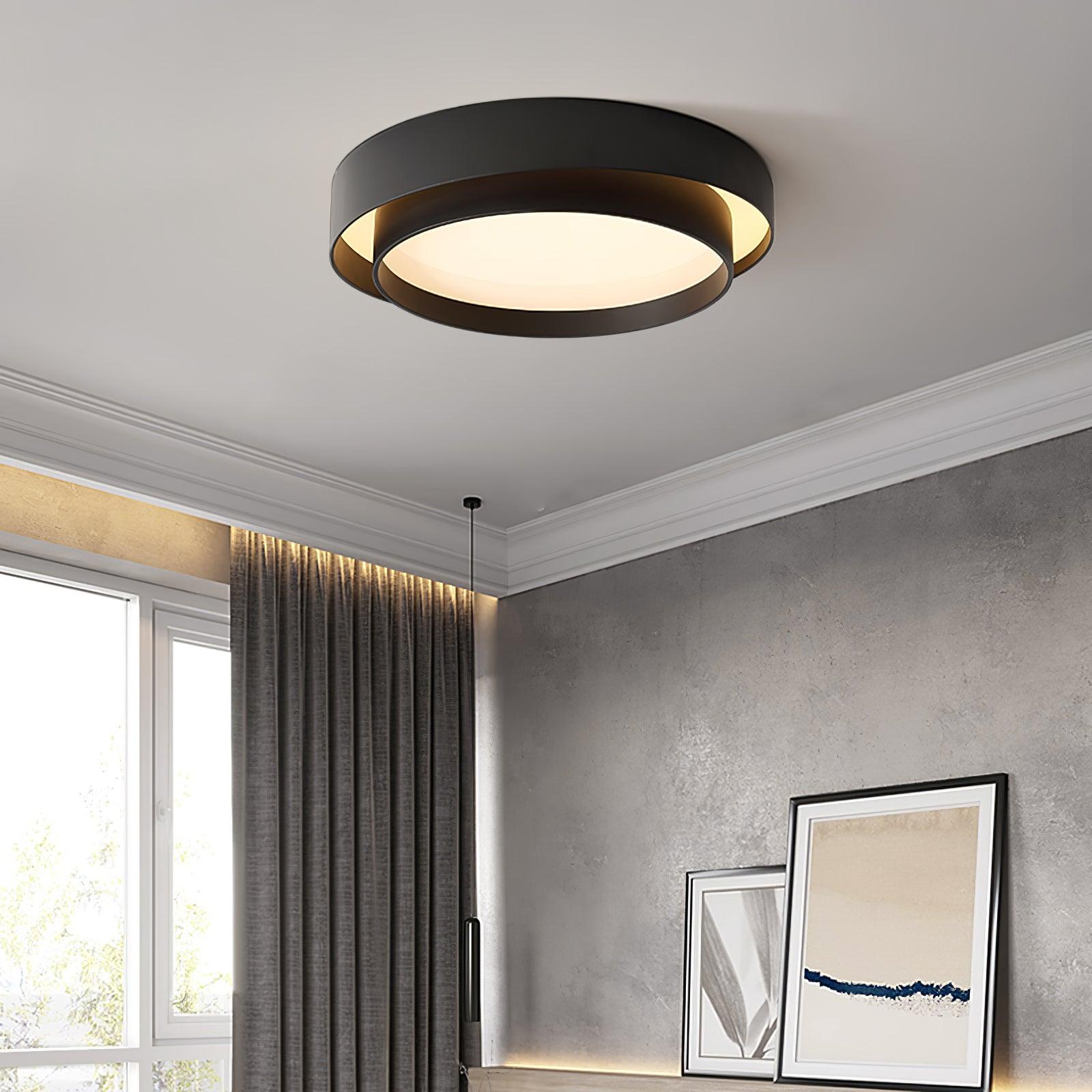 Arux Nordic Art Deco Circular Flush Mount Ceiling Light