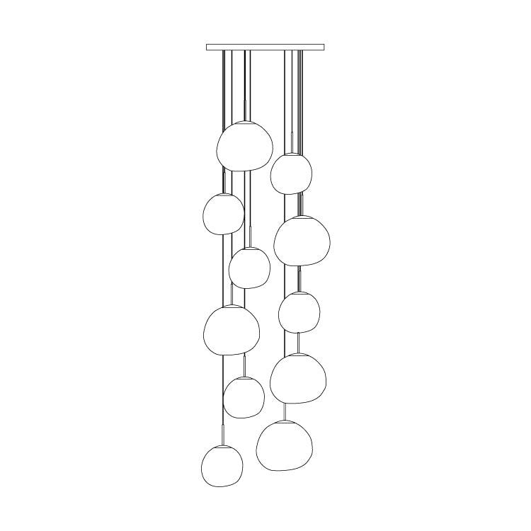 Solara Pendant Lamp Irregular Cluster Sculptural