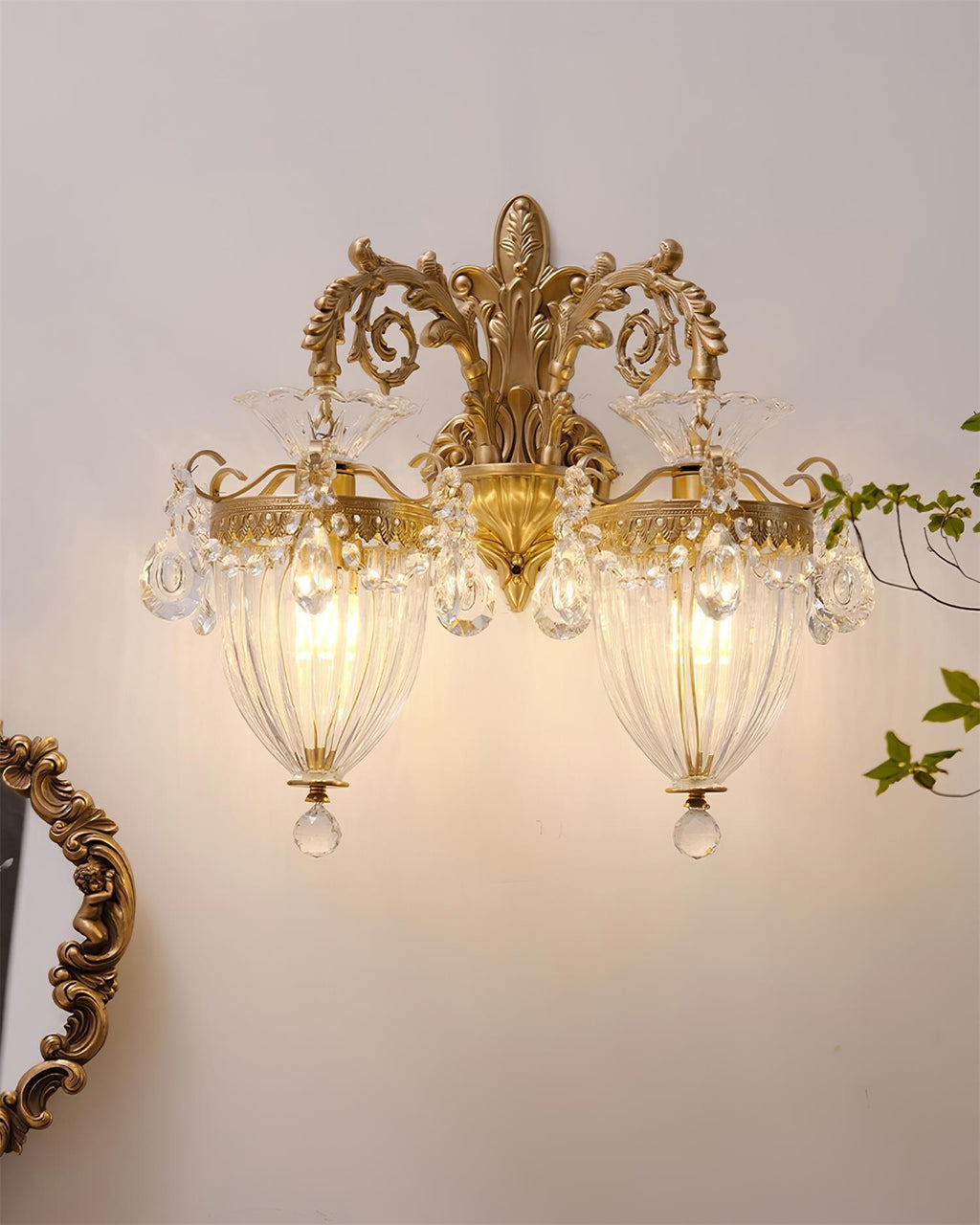 Elosia Gold Double Wall Lamp