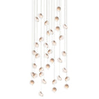 Chandelier Mesh Glass Orbs Cluster Metal Frame Modern Minimalist