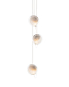Chandelier Mesh Glass Orbs Cluster Metal Frame Modern Minimalist