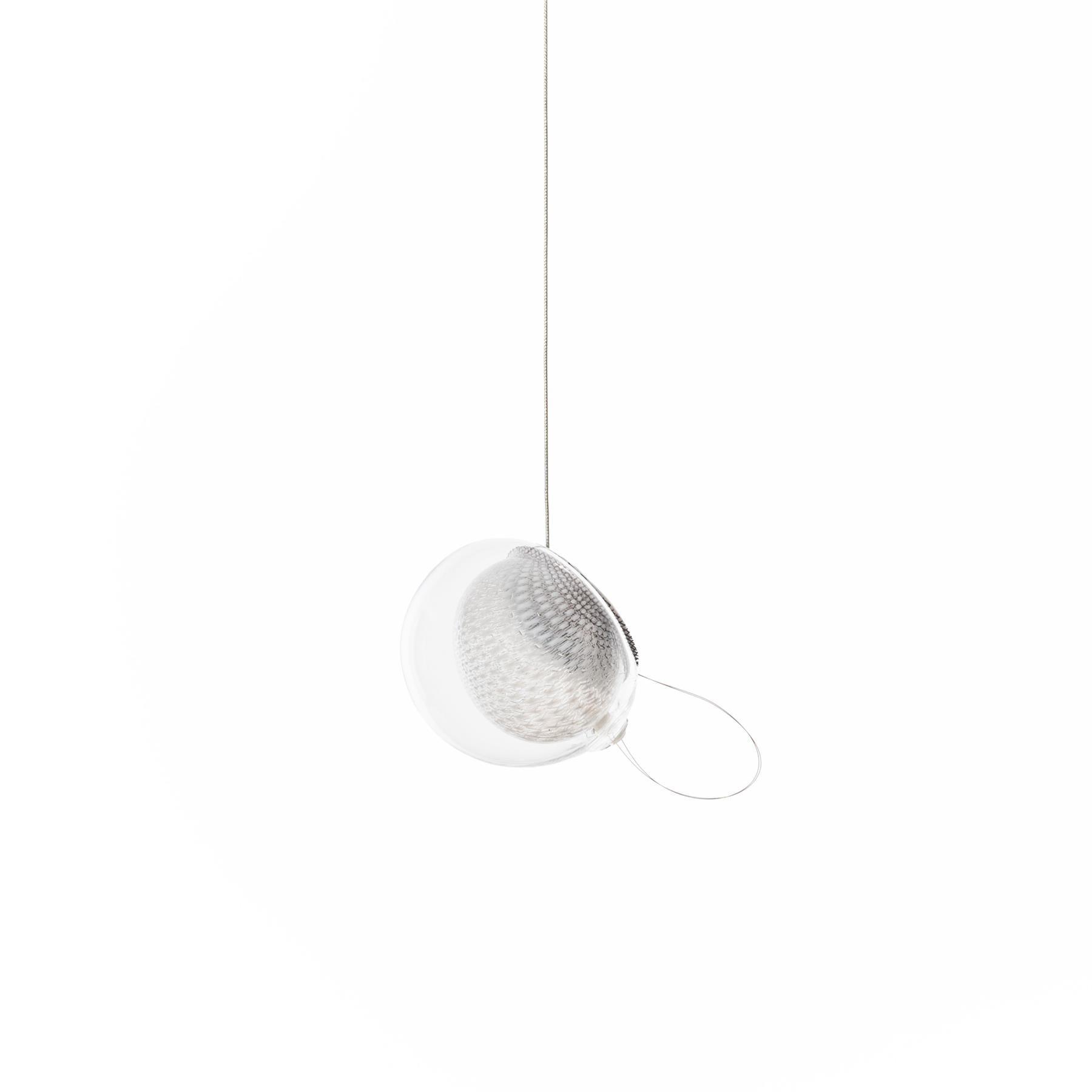 Chandelier Mesh Glass Orbs Cluster Metal Frame Modern Minimalist