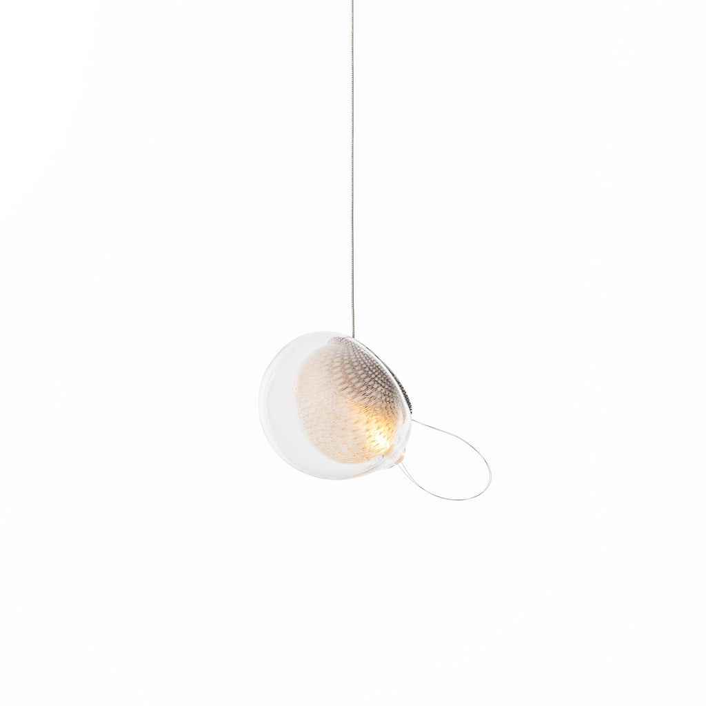 Chandelier Mesh Glass Orbs Cluster Metal Frame Modern Minimalist