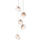 Chandelier Mesh Glass Orbs Cluster Metal Frame Modern Minimalist