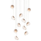 Chandelier Mesh Glass Orbs Cluster Metal Frame Modern Minimalist