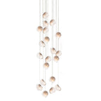 Chandelier Mesh Glass Orbs Cluster Metal Frame Modern Minimalist