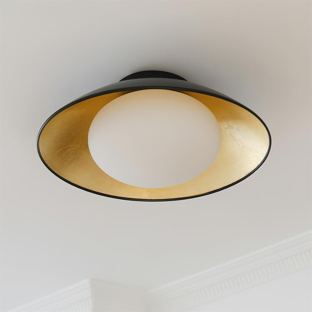 Ceiling Light Metal Canopy Glass Globe Modern Minimalist