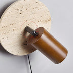 Travertine & Wood Wall Lamp