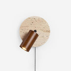 Travertine & Wood Wall Lamp