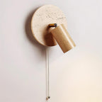 Travertine & Wood Wall Lamp