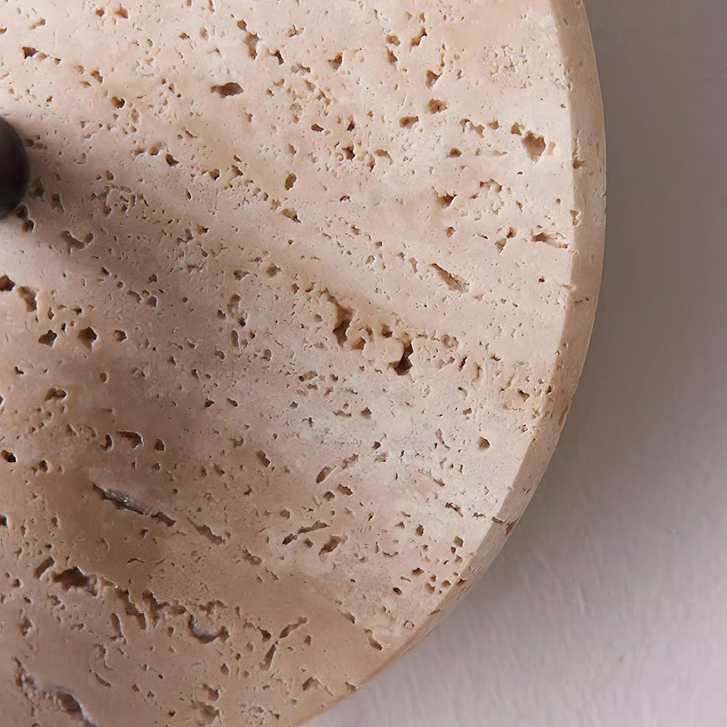 Travertine & Wood Wall Lamp