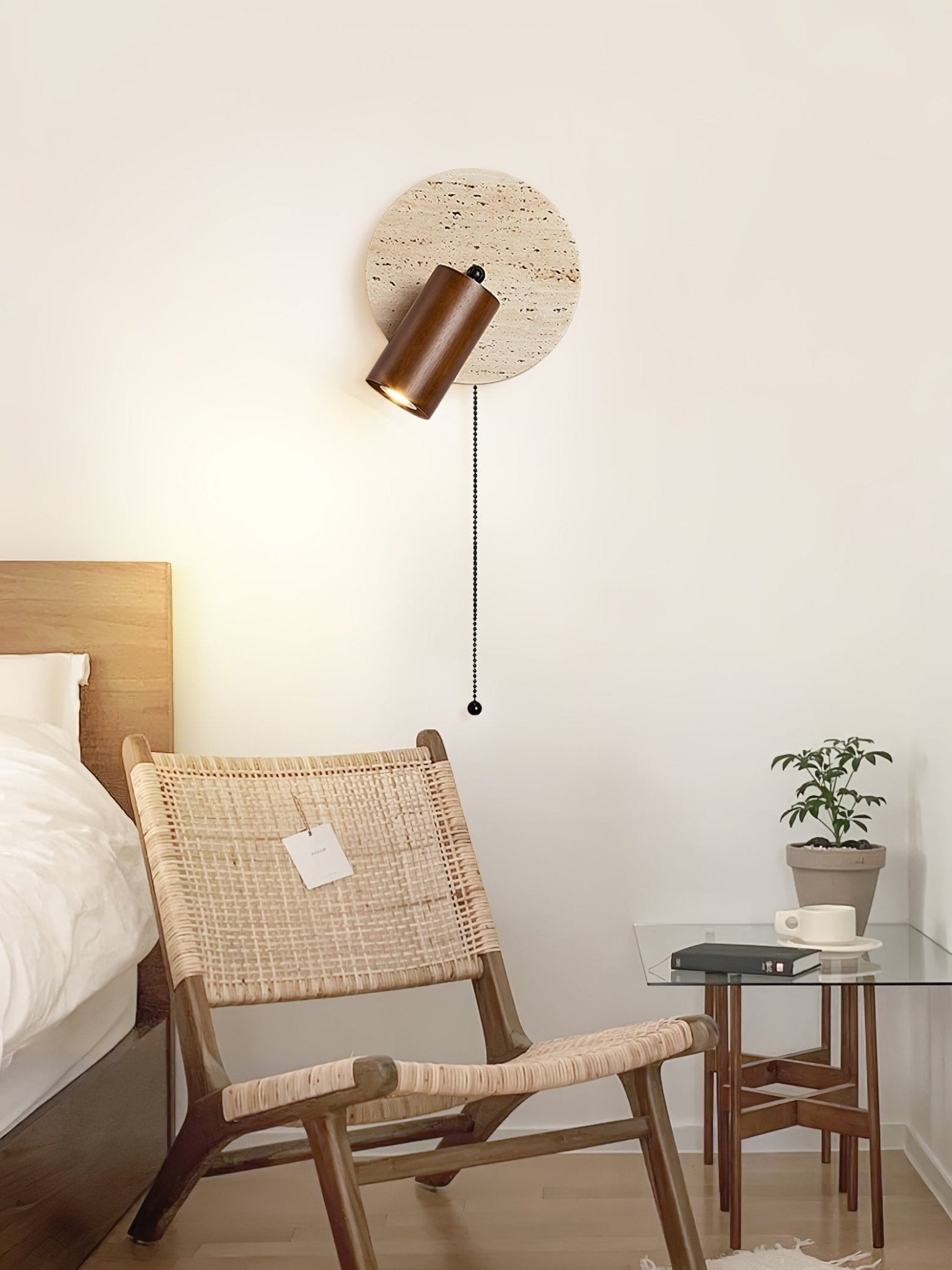Evzoryra Disc Swing Travertine Wall Light