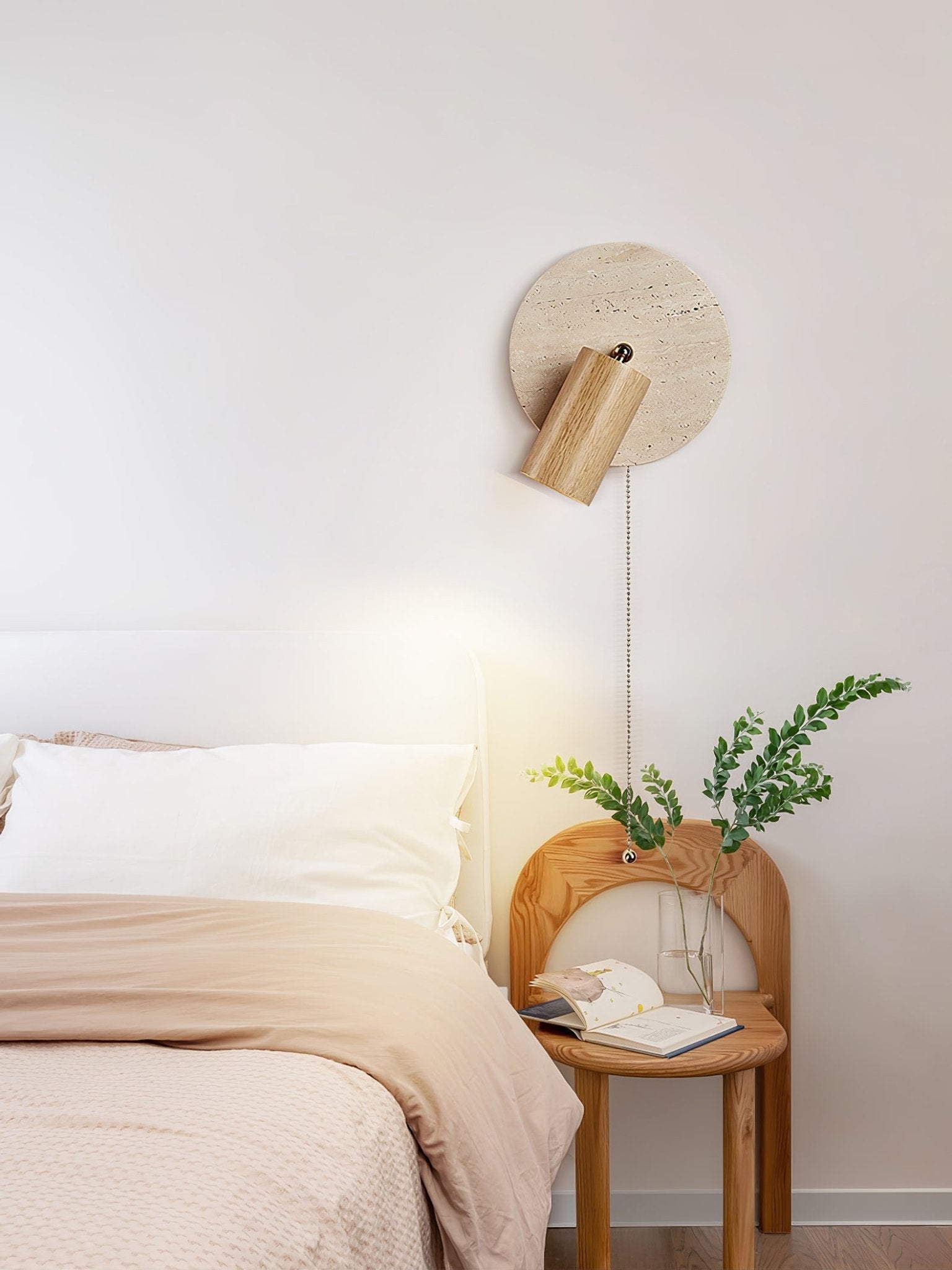 Evzoryra Disc Swing Travertine Wall Light