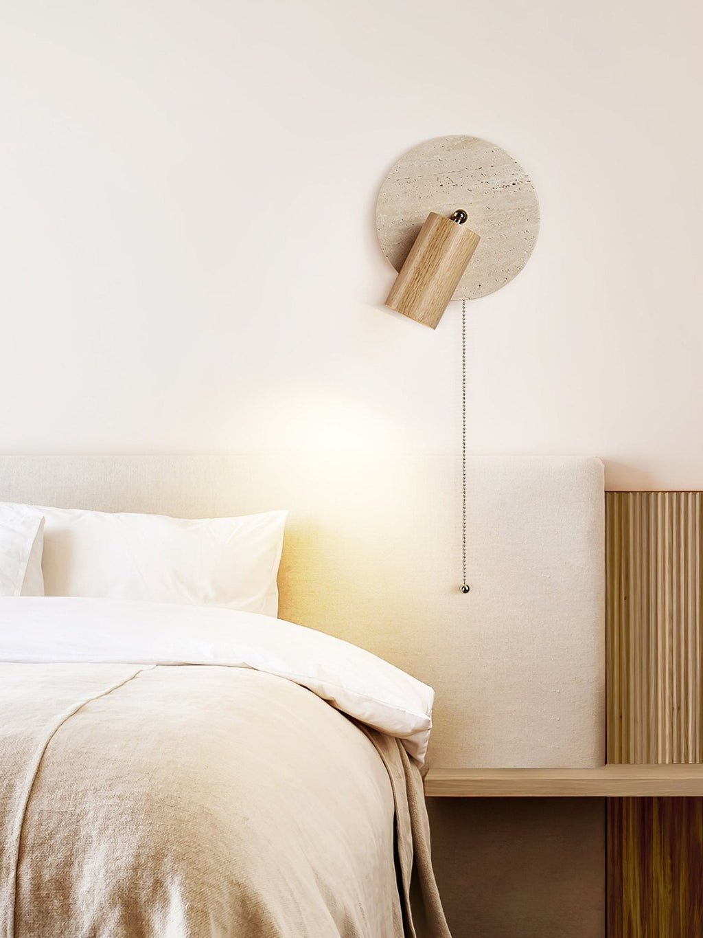 Evzoryra Disc Swing Travertine Wall Light