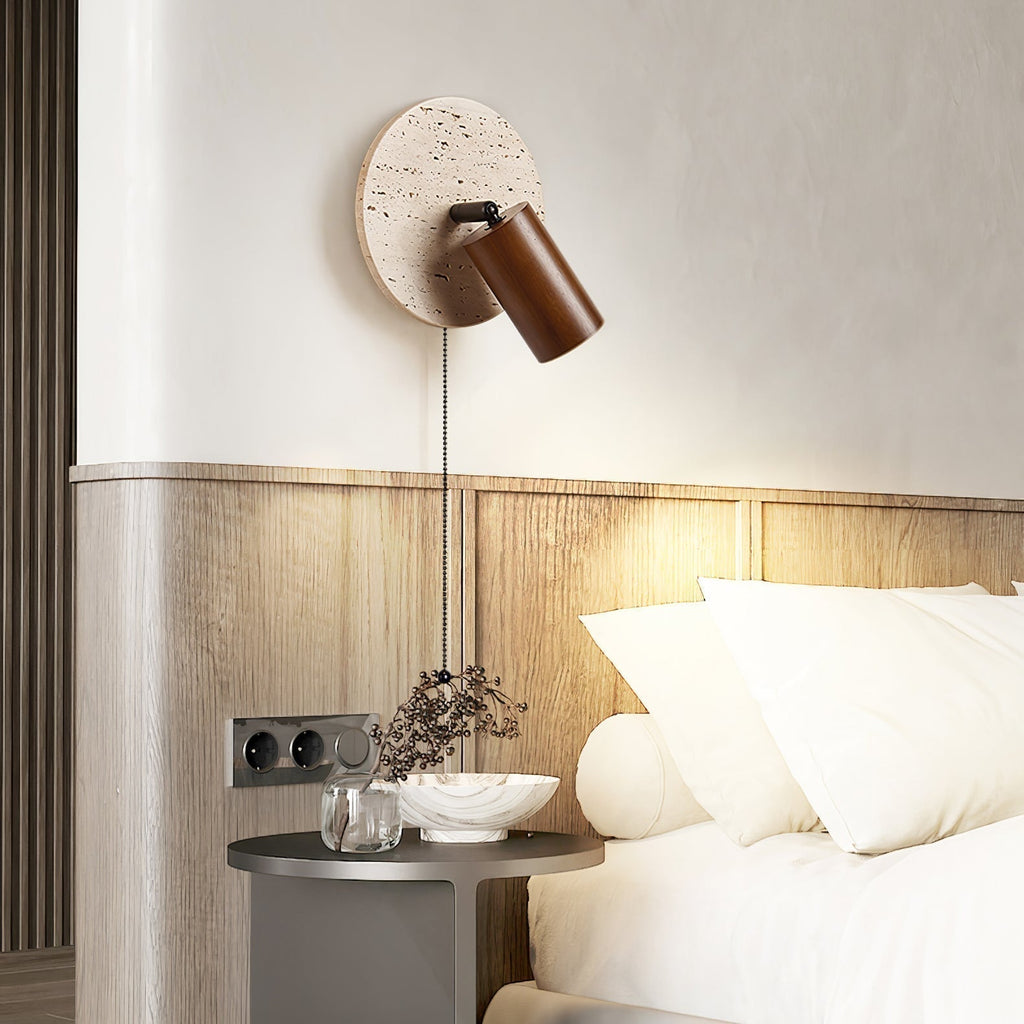 Evzoryra Disc Swing Travertine Wall Light