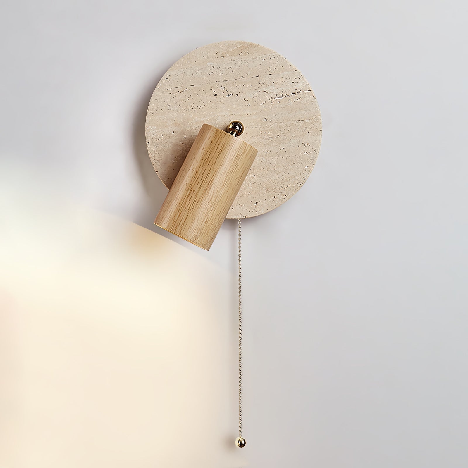 Evzoryra Disc Swing Travertine Wall Light