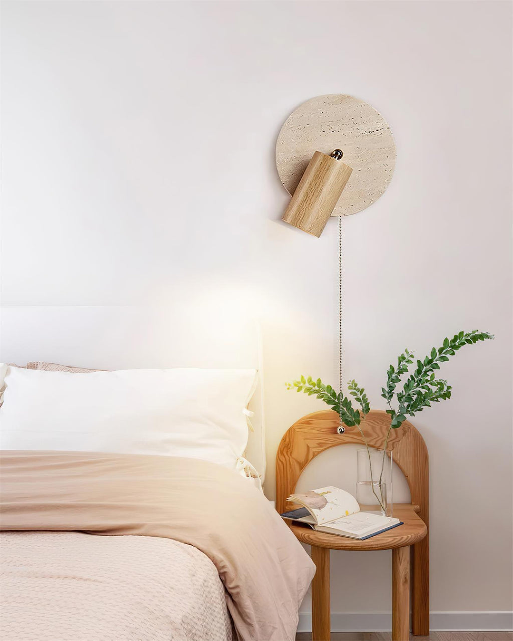 Evzoryra Disc Swing Travertine Wall Light