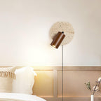 Evzoryra Disc Swing Travertine Wall Light