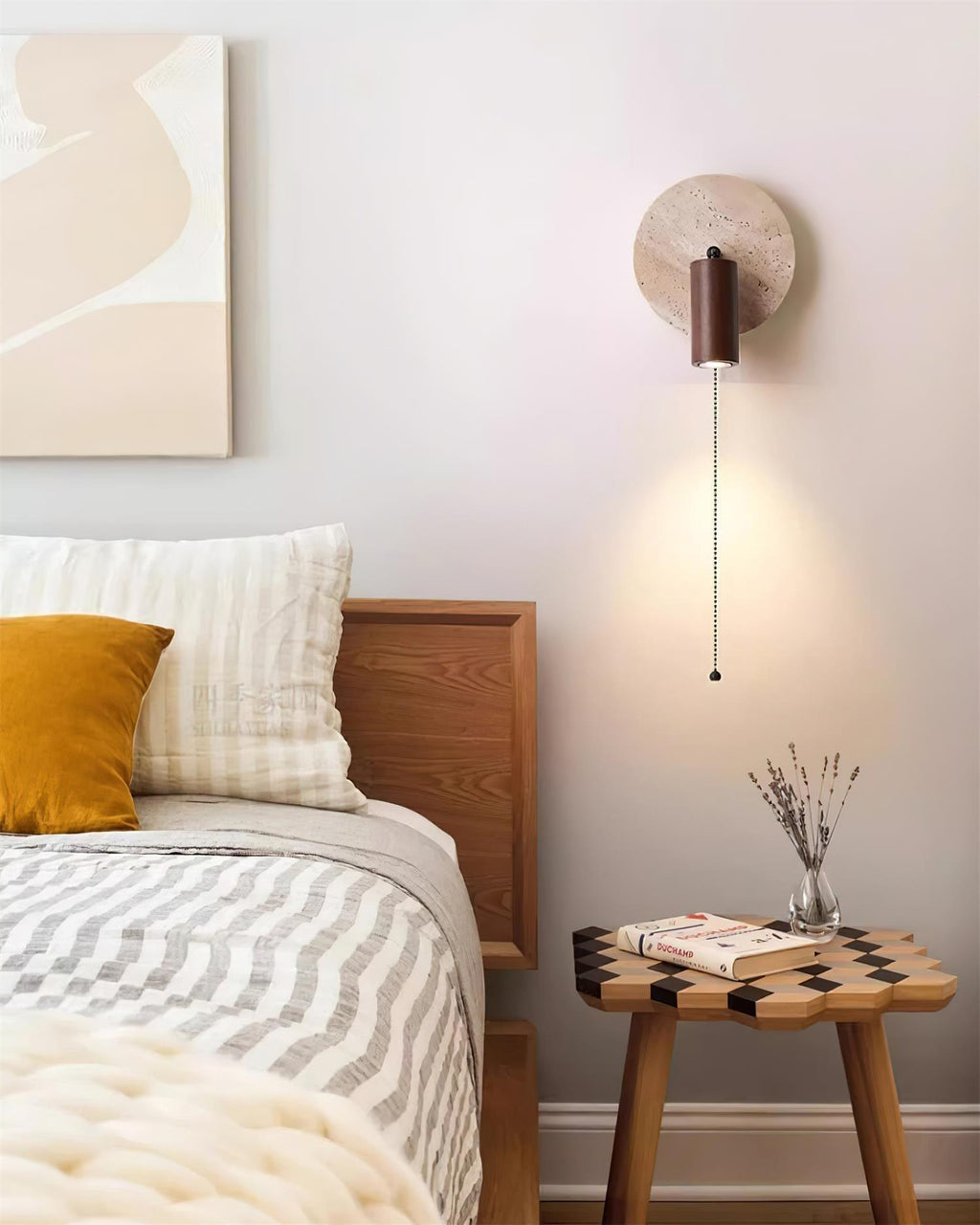 Evzoryra Disc Swing Travertine Wall Light