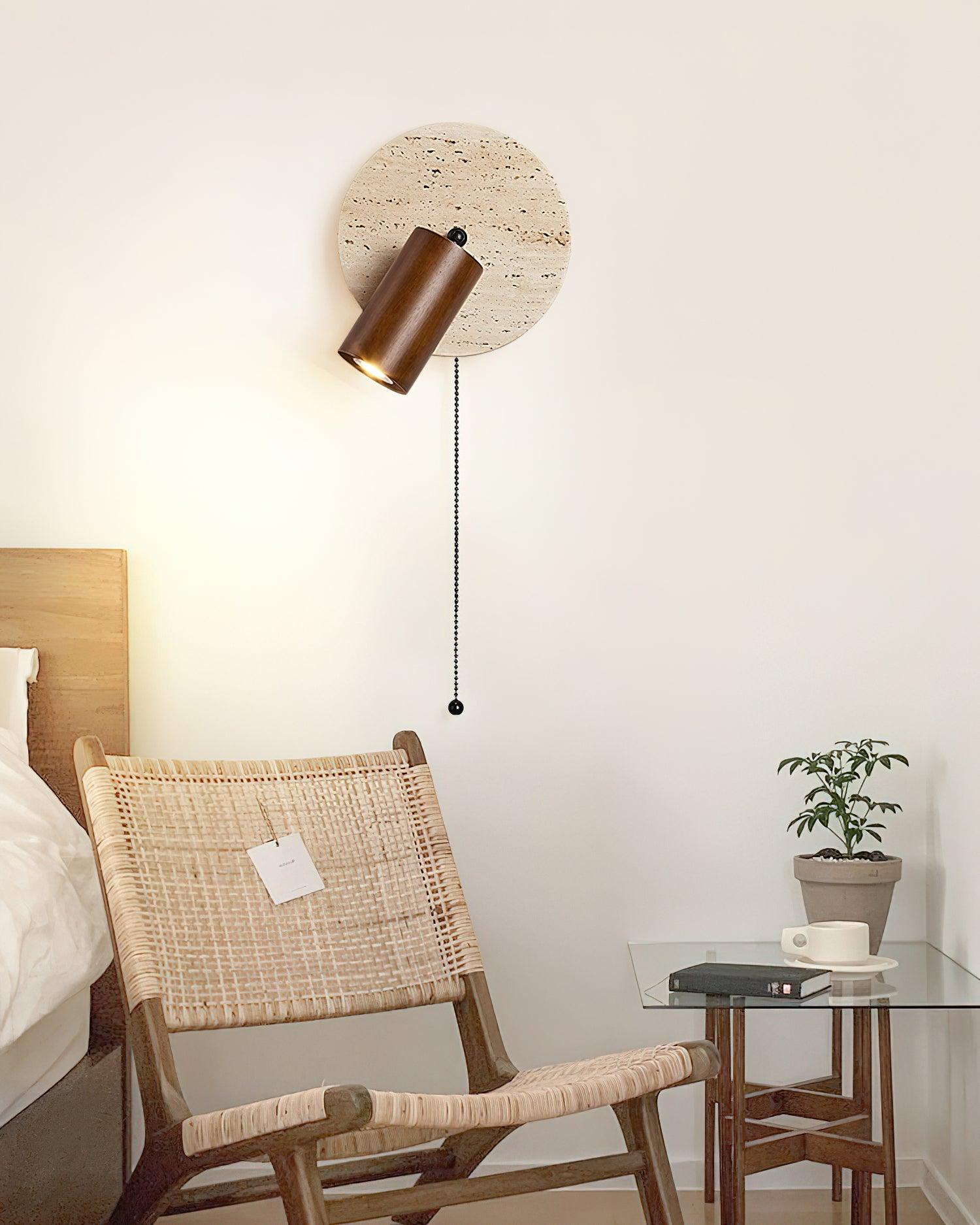 Evzoryra Disc Swing Travertine Wall Light