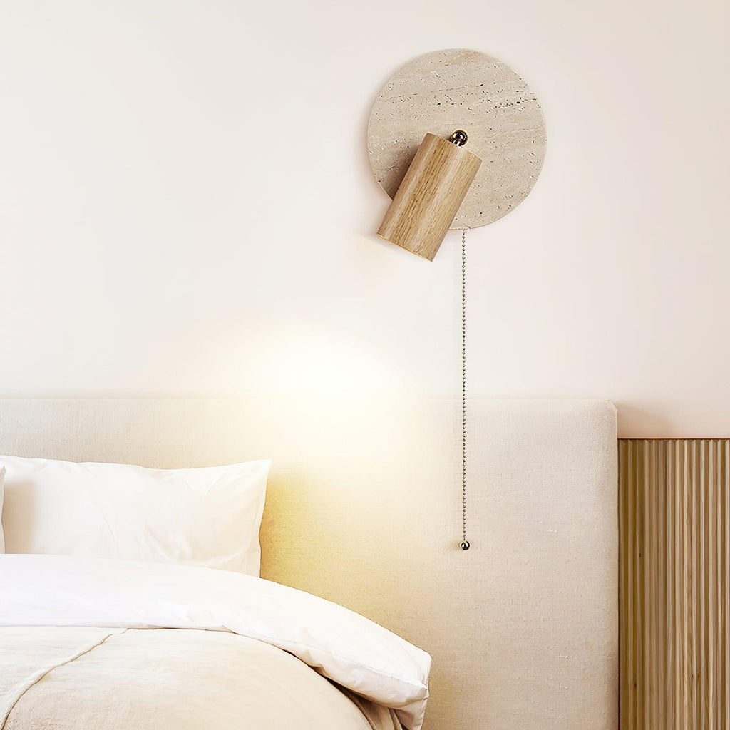 Evzoryra Disc Swing Travertine Wall Light