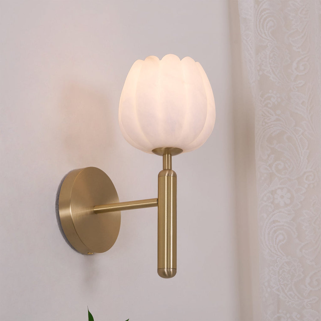 Valentina Alabaster Flowers  Wall Lamp