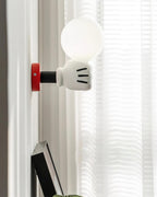 Wall Lamp Fabric Shade Modern Classic Gold Walnut Sconce Bedroom