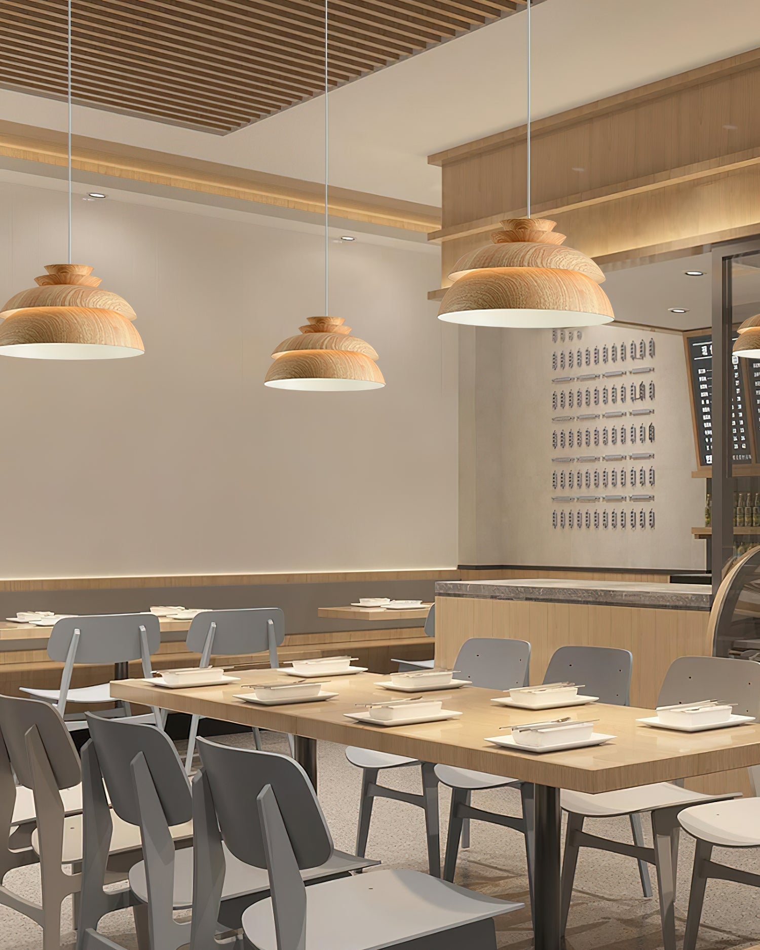 Pendant Lamp Aluminum Layered Dome Modern Minimalist
