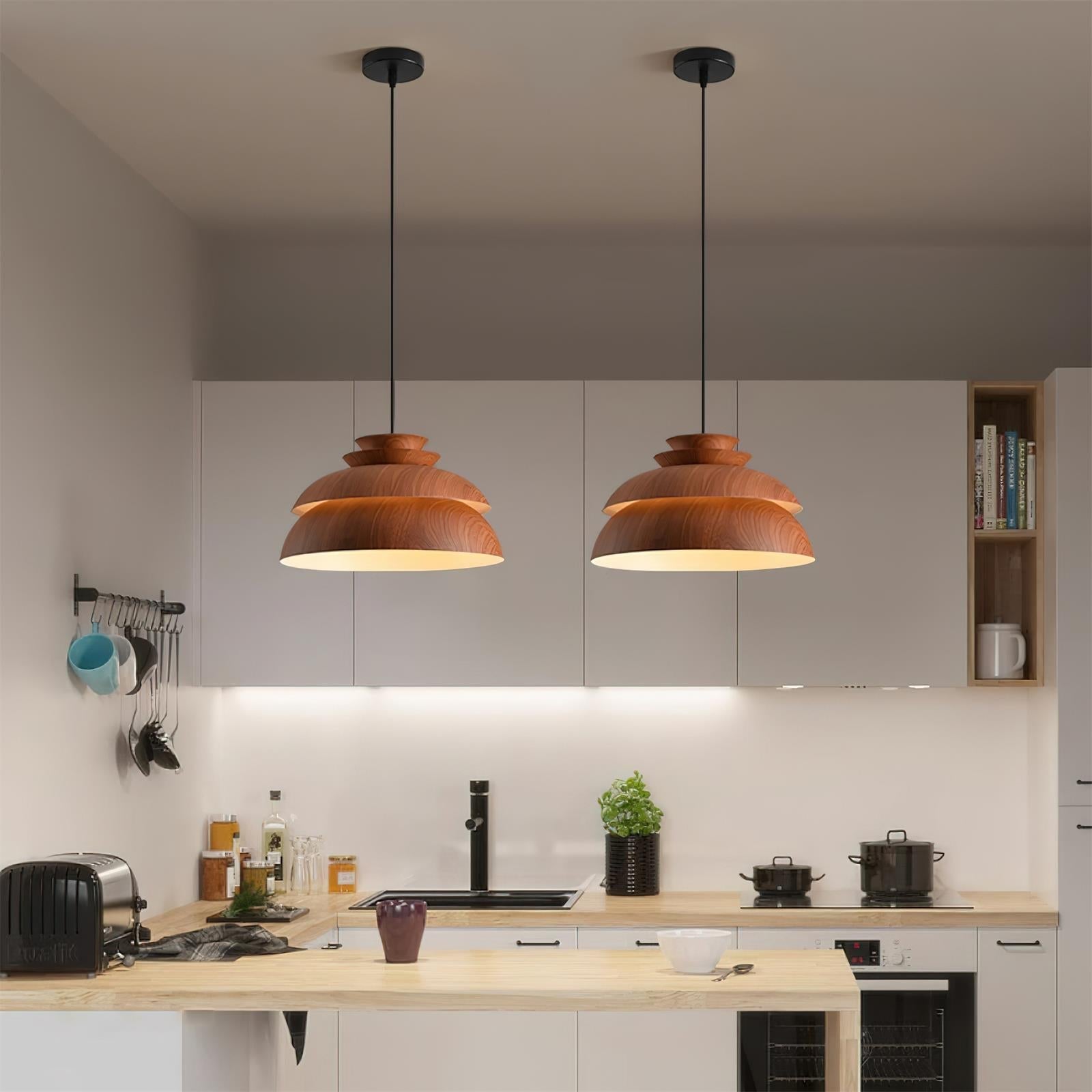 Pendant Lamp Aluminum Layered Dome Modern Minimalist