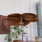 Pendant Light with Pleated Kraft Paper Petal Shade