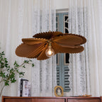 Pendant Light with Pleated Kraft Paper Petal Shade