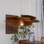 Pendant Light with Pleated Kraft Paper Petal Shade