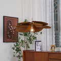 Pendant Light with Pleated Kraft Paper Petal Shade