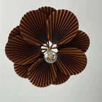 Pendant Light with Pleated Kraft Paper Petal Shade