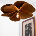 Pendant Light with Pleated Kraft Paper Petal Shade