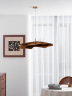 Pendant Light with Pleated Kraft Paper Petal Shade