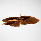 Pendant Light with Pleated Kraft Paper Petal Shade
