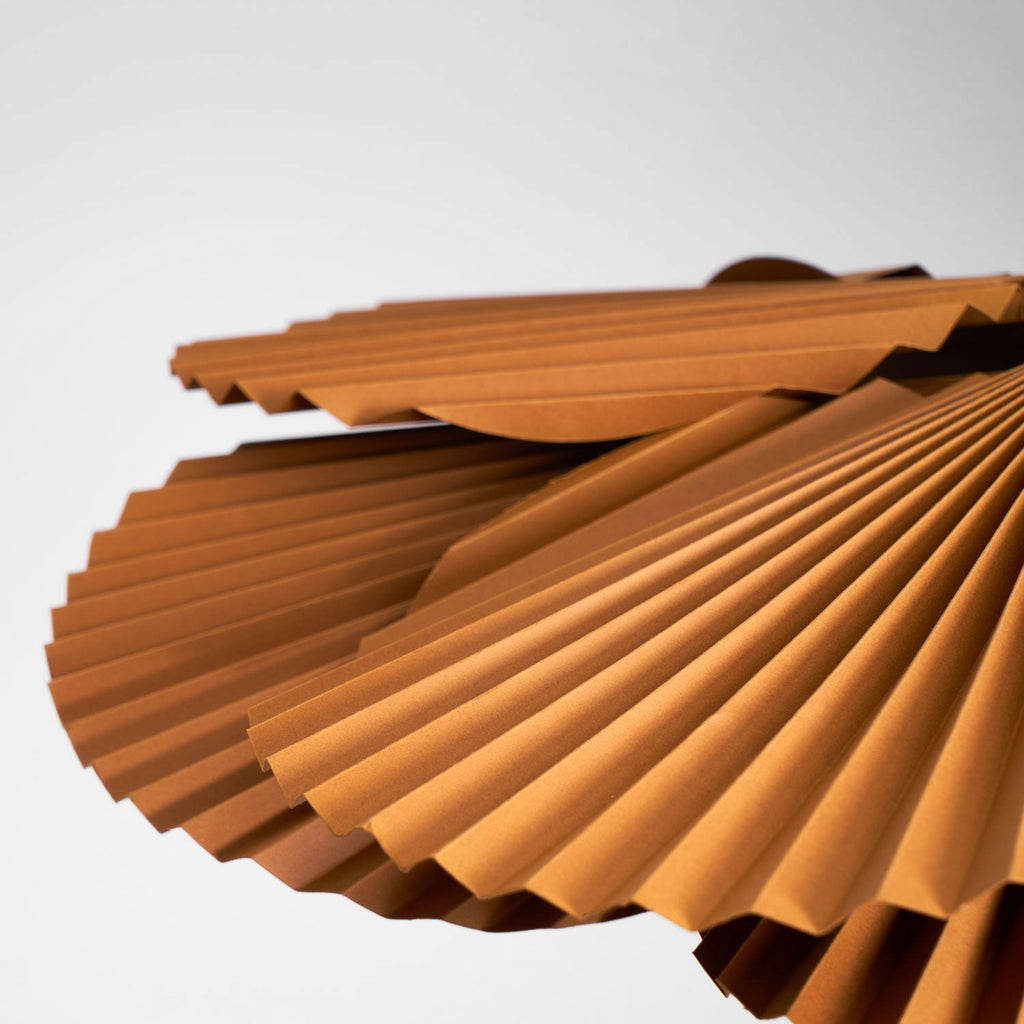 Pendant Light with Pleated Kraft Paper Petal Shade