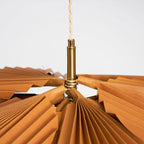 Pendant Light with Pleated Kraft Paper Petal Shade